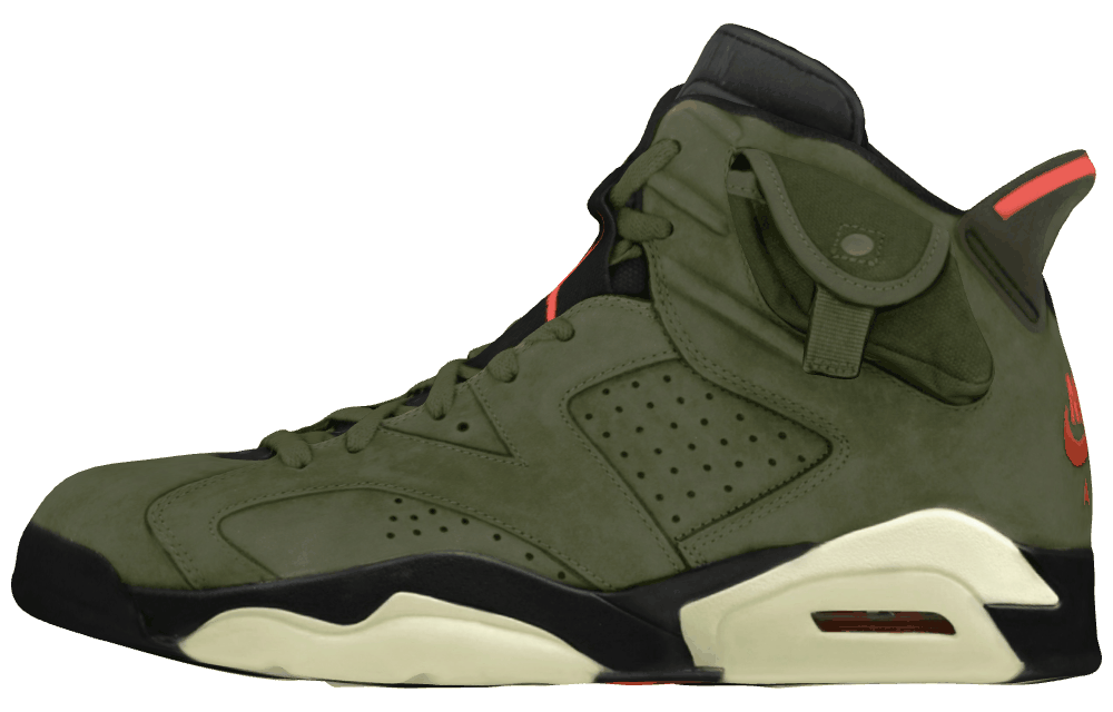 Кроссовки Travis Scott x Jordan 6 Retro Mid Olive
