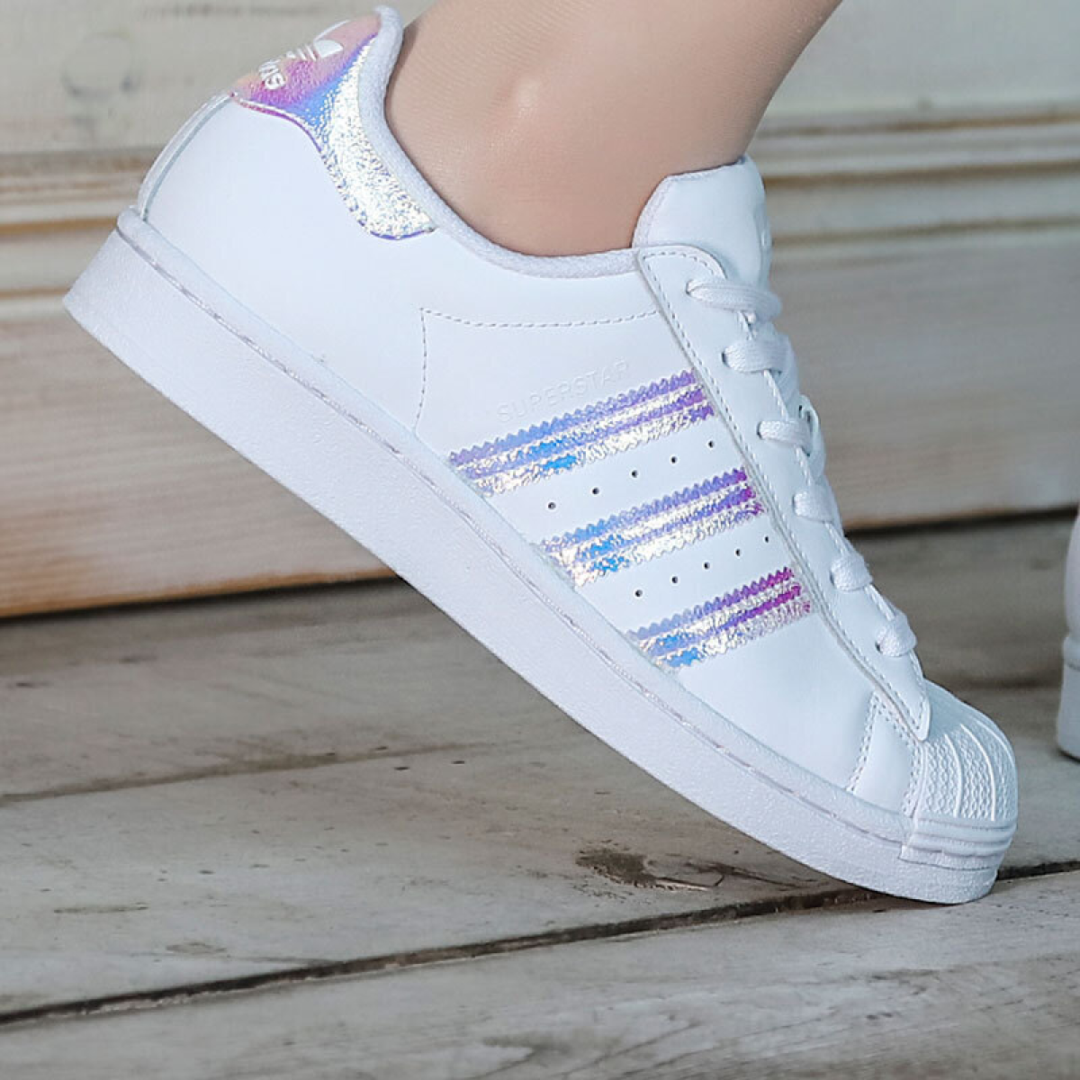 Подростковые кеды Adidas Originals Superstar White/Multy GS