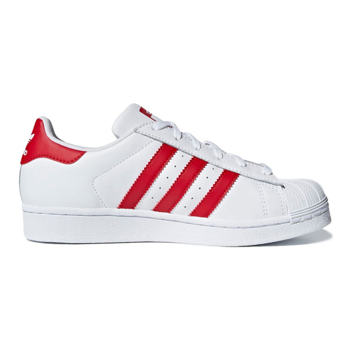 Подростковые кроссовки Adidas Originals Superstar White/Crimson