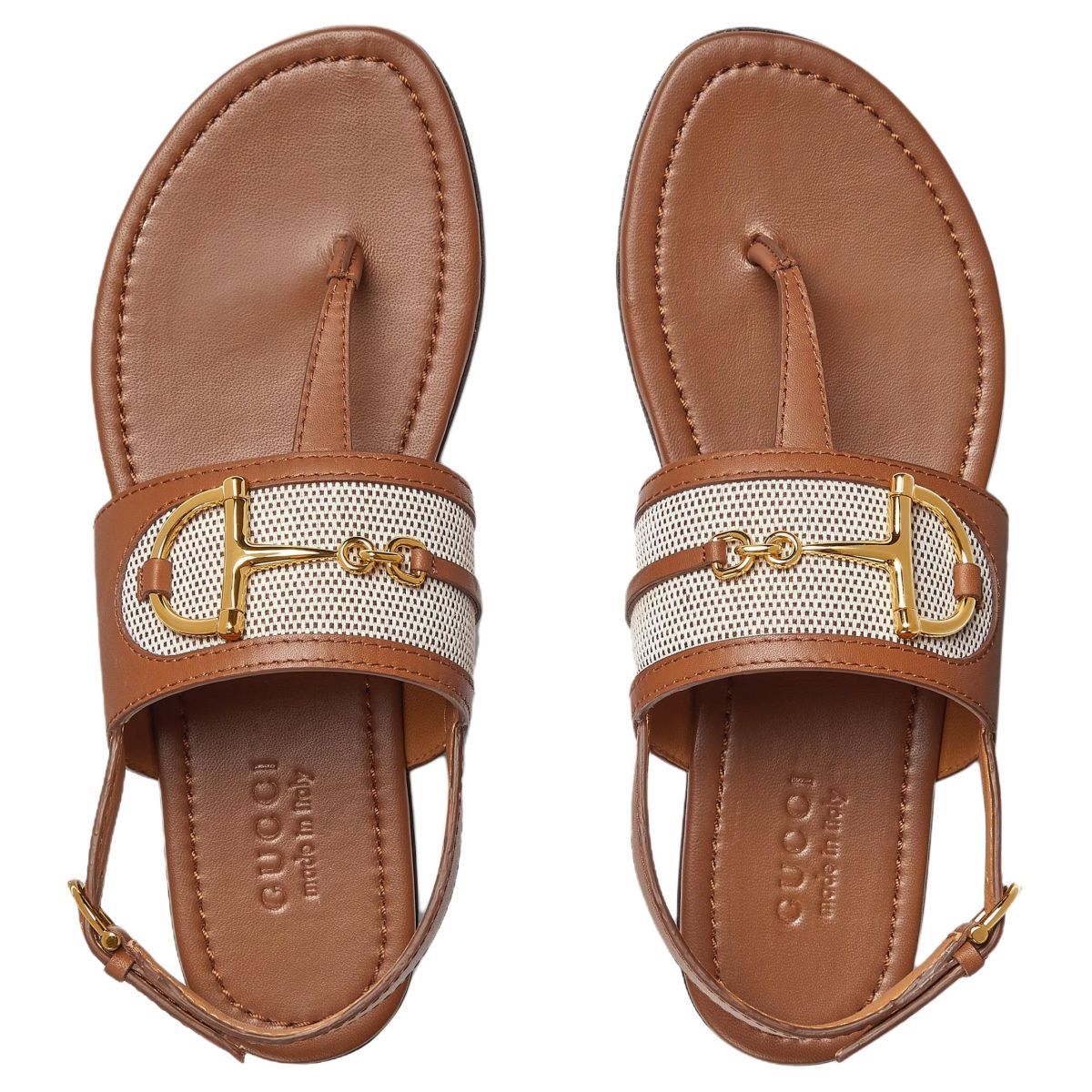 Женские сабо GUCCI Horsebit Light Brown