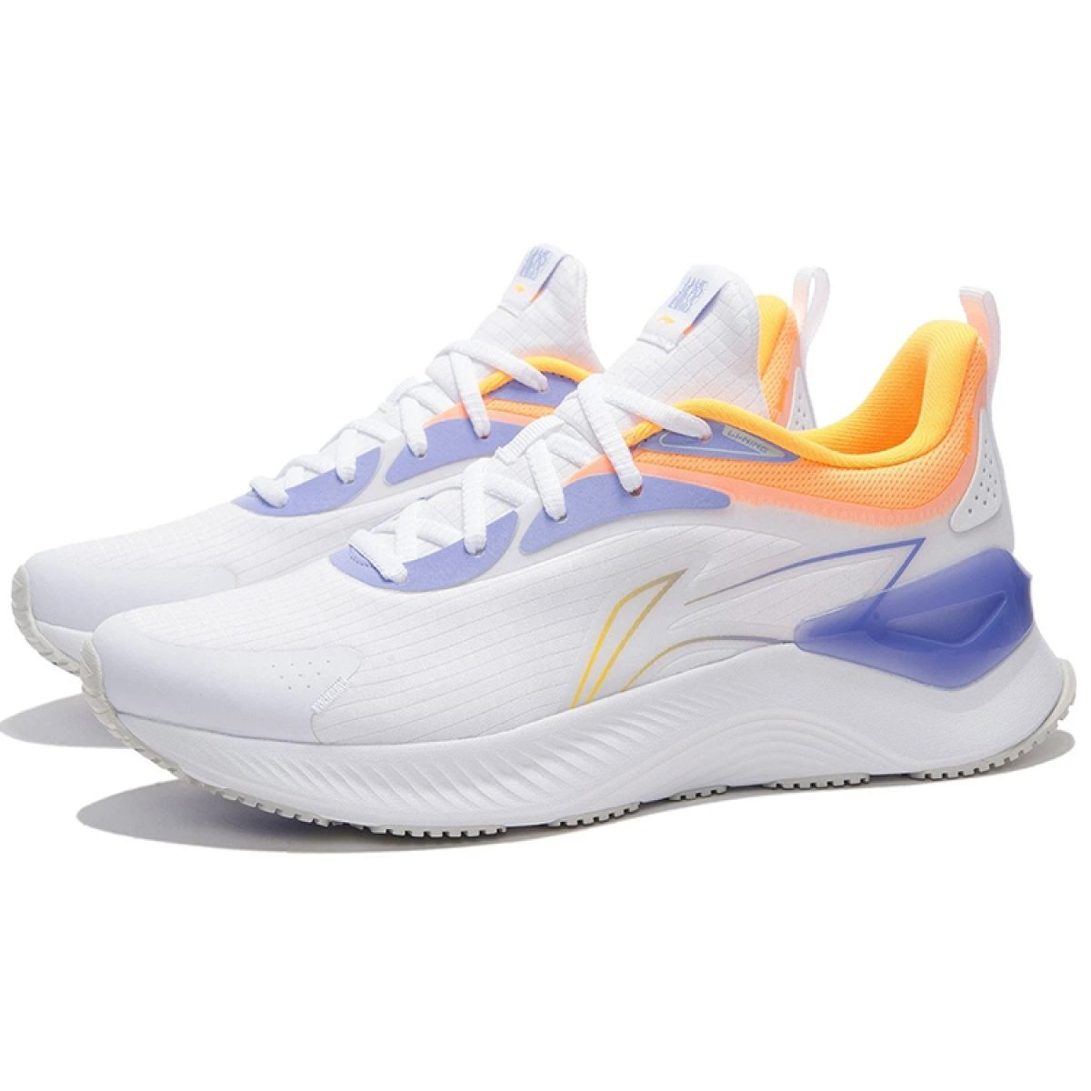 Кроссовки LiNing YueYing  Standard White/Fluorescent Embroidered Blue/Violet
