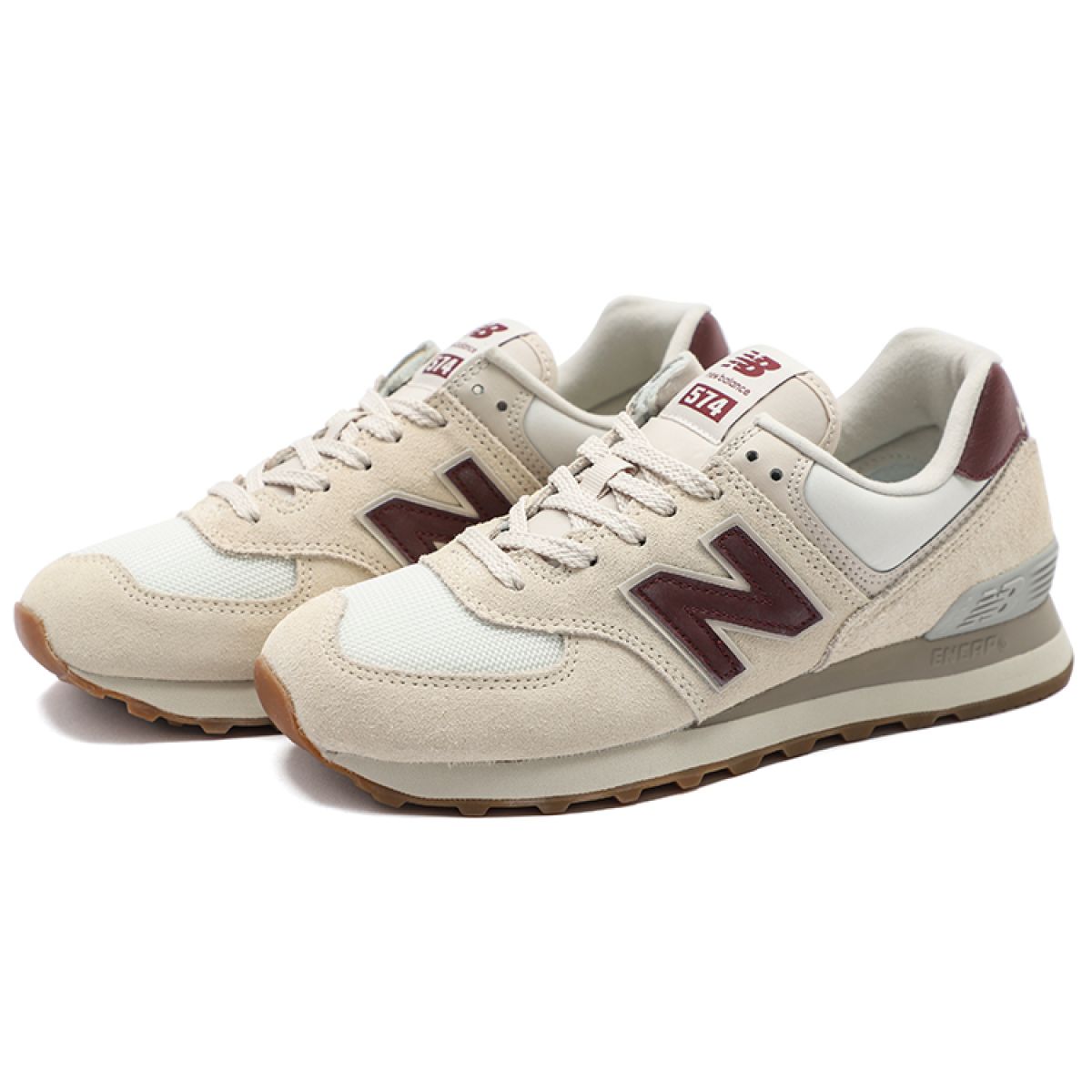 Женские кроссовки New Balance 574 Burgundy/Beige