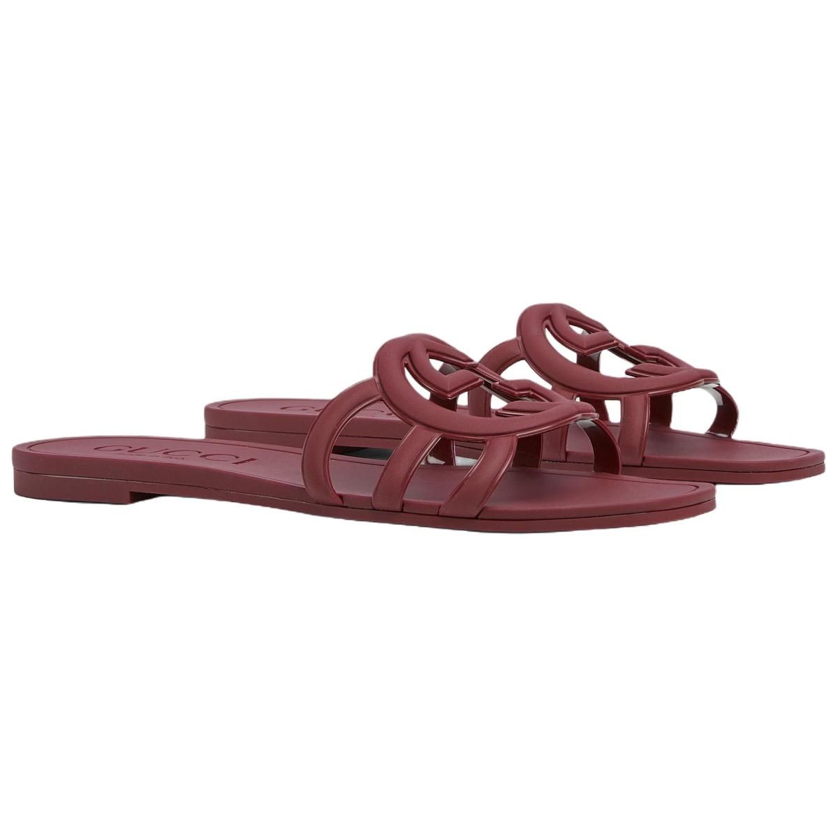 Женские шлёпанцы GUCCI Interlocking Red