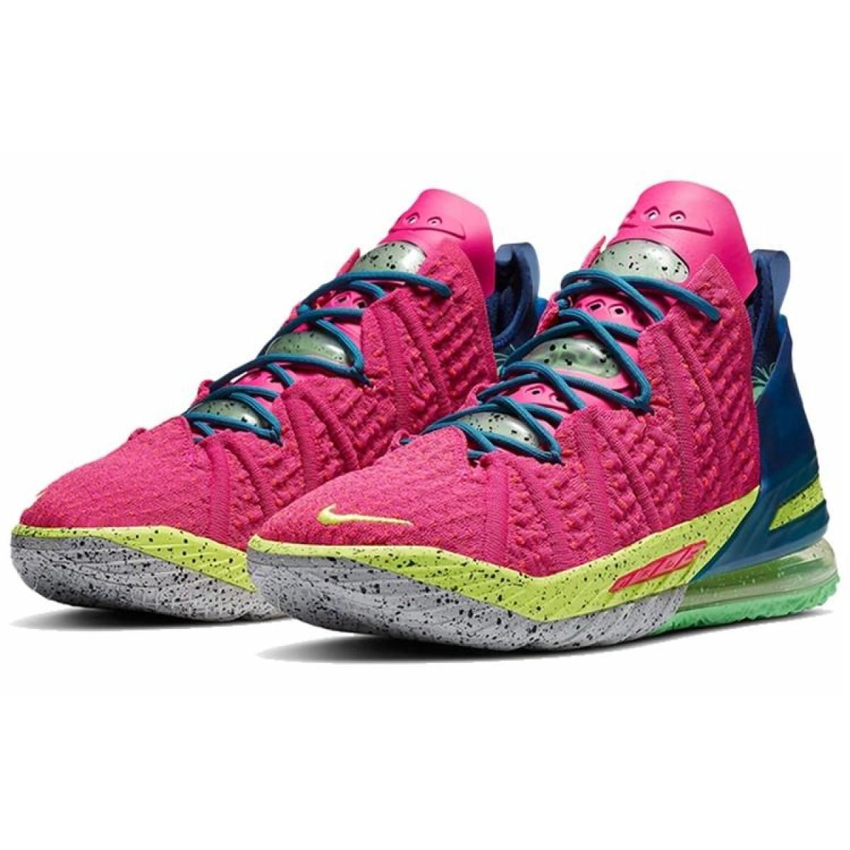 Мужские кроссовки Nike Lebron 18 Night Los Angeles Pink/Yellow/Blue