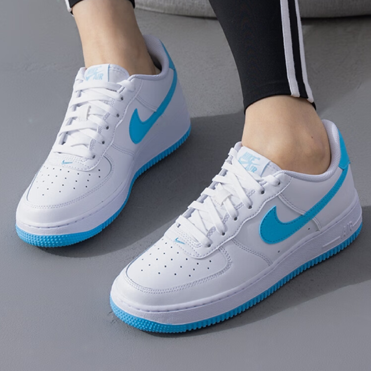 Подростковые кроссовки Nike Air Force 1 White/Blue GS