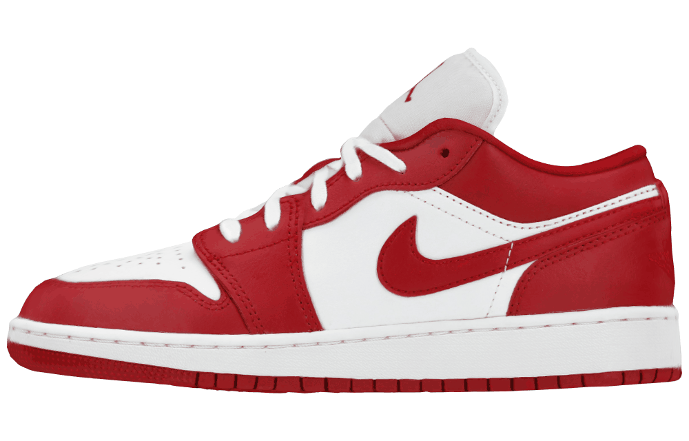 Подростковые кроссовки Air Jordan 1 Low "Gum Red" White/Red GS