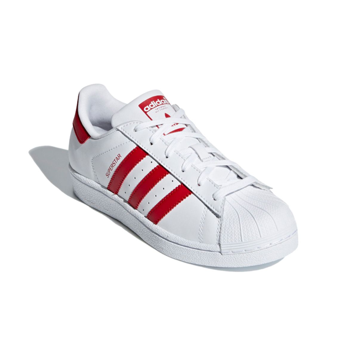 Подростковые кроссовки Adidas Originals Superstar White/Crimson