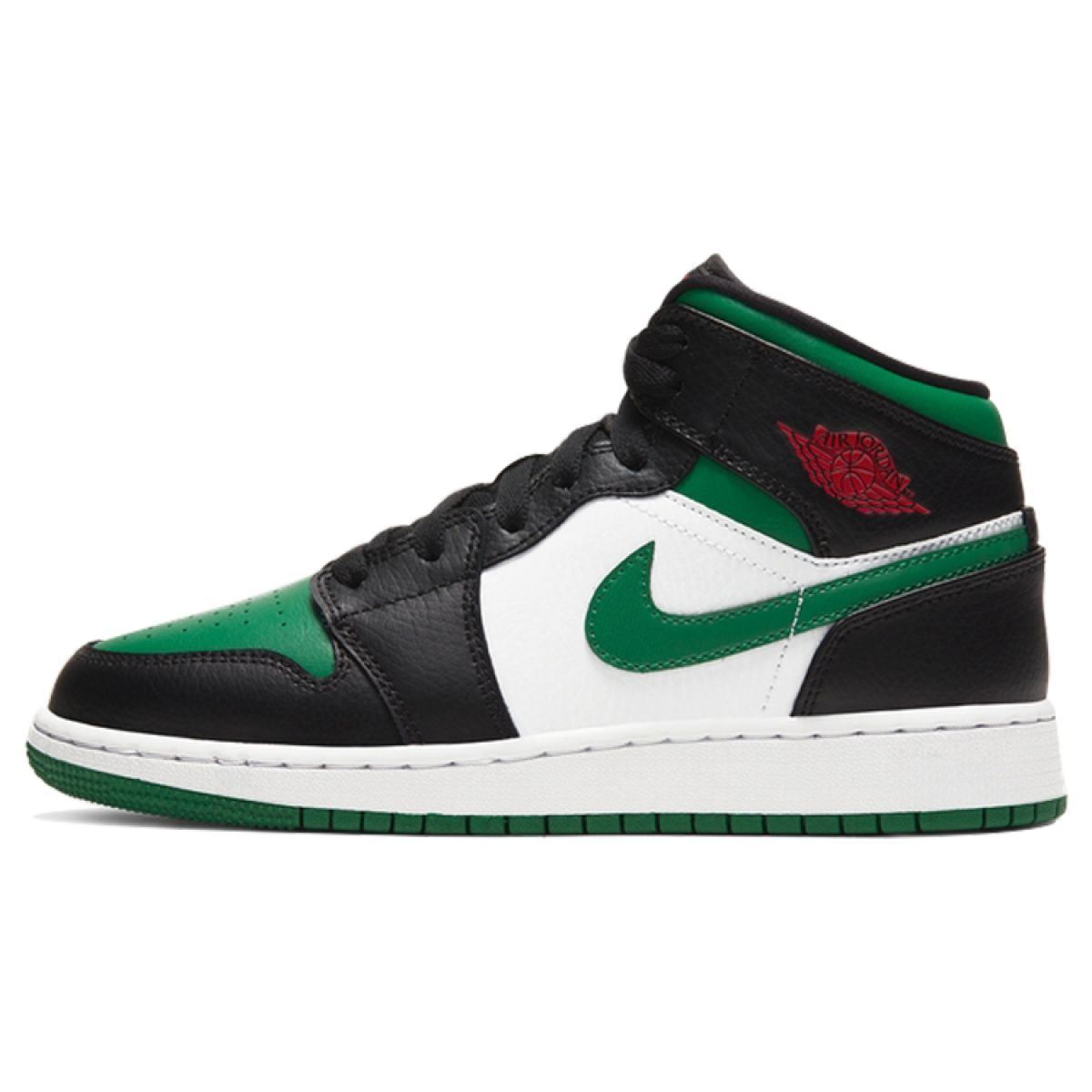 Подростковые кроссовки Jordan 1 Mid Green Toe GS