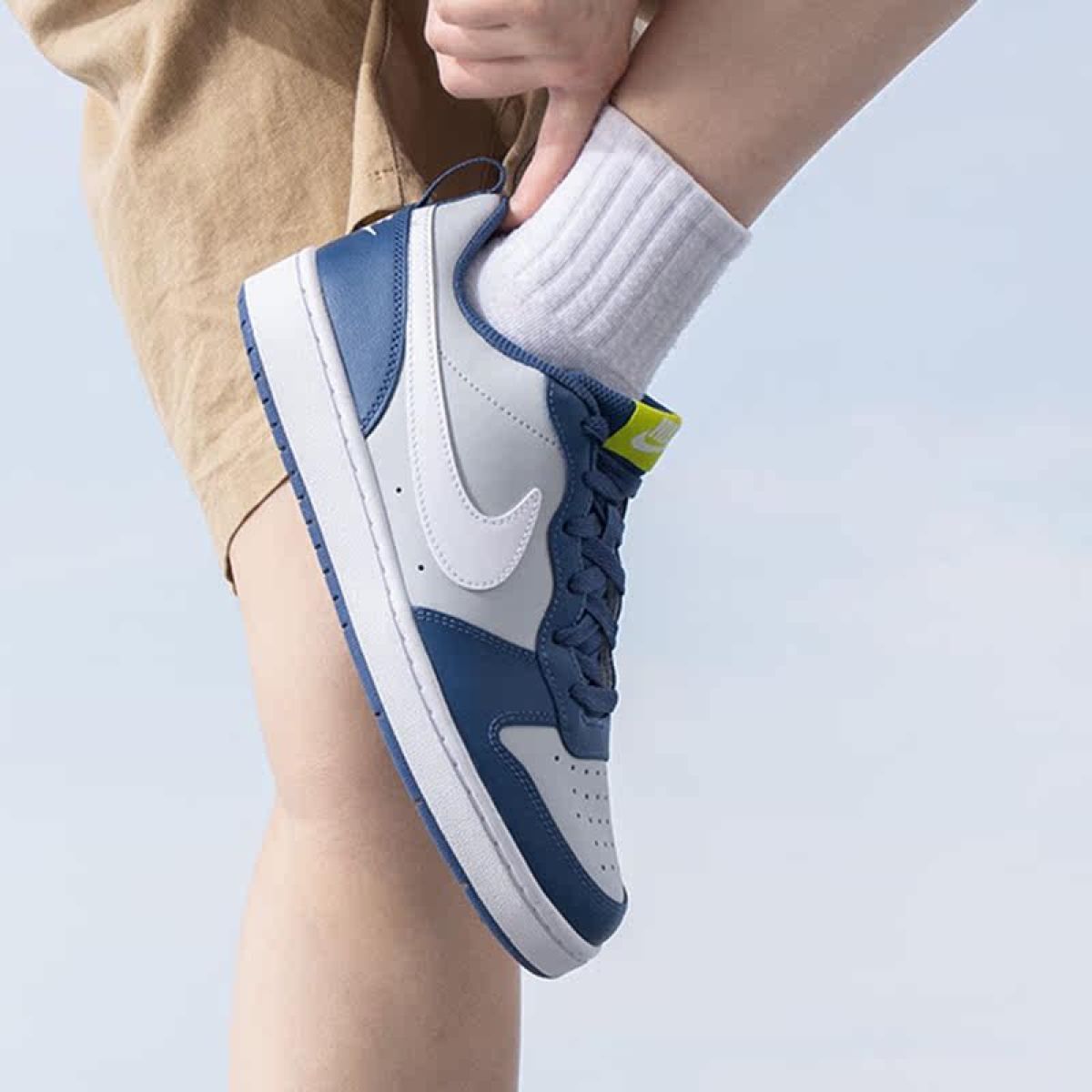 Подростковые Nike Court Borough Low 2 Grey/Navy GS