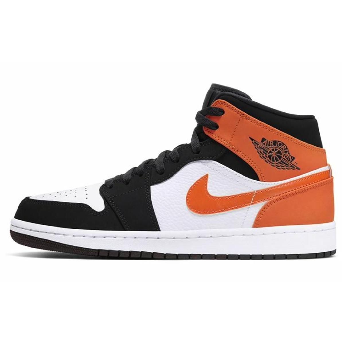 Кроссовки Air Jordan 1 Mid White/Black/Orange
