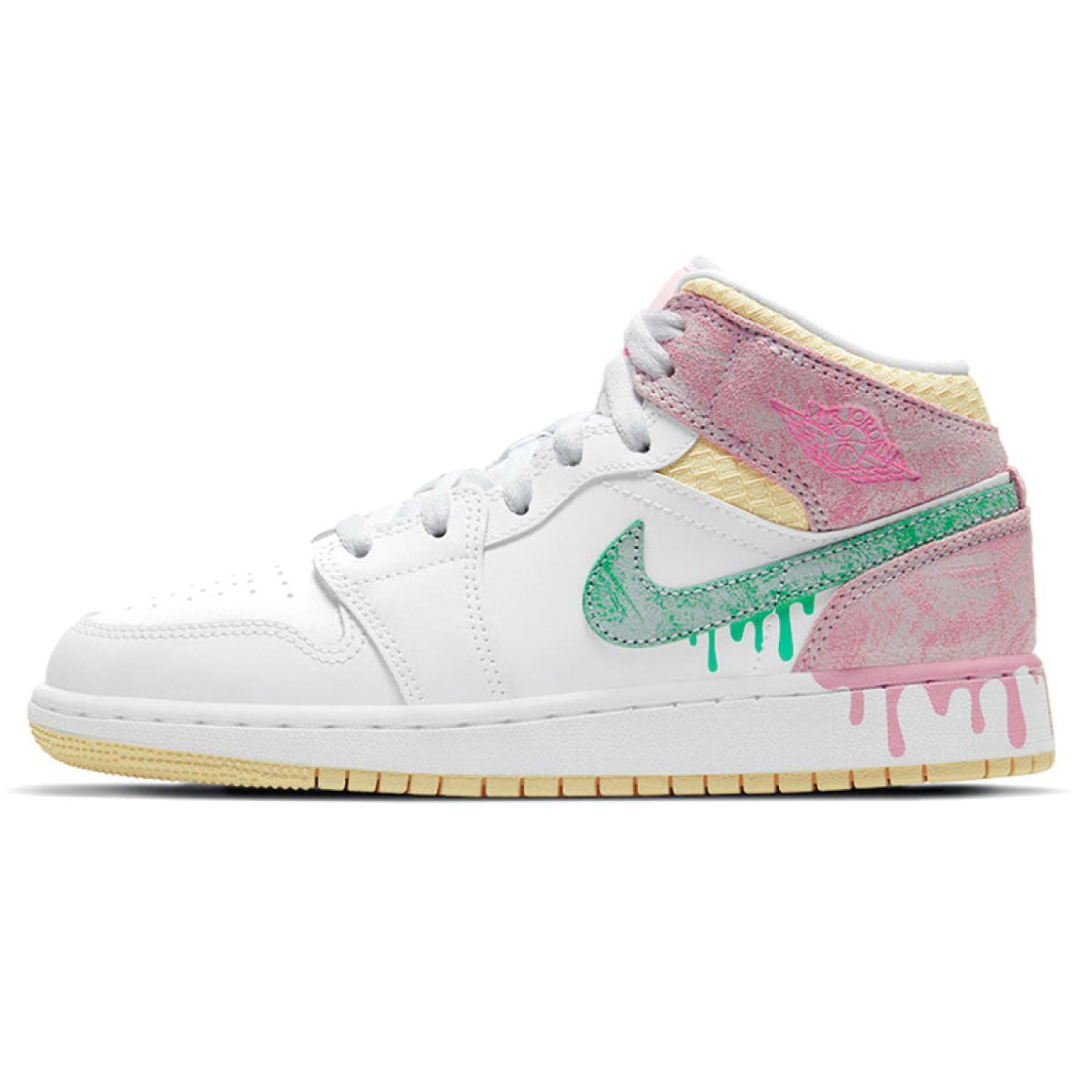 Подростковые кроссовки Air Jordan 1 Mid "Paint Drip" GS