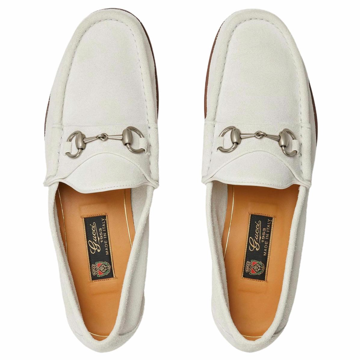 Мужские лоферы Gucci Horsebit 1953 Light Gray