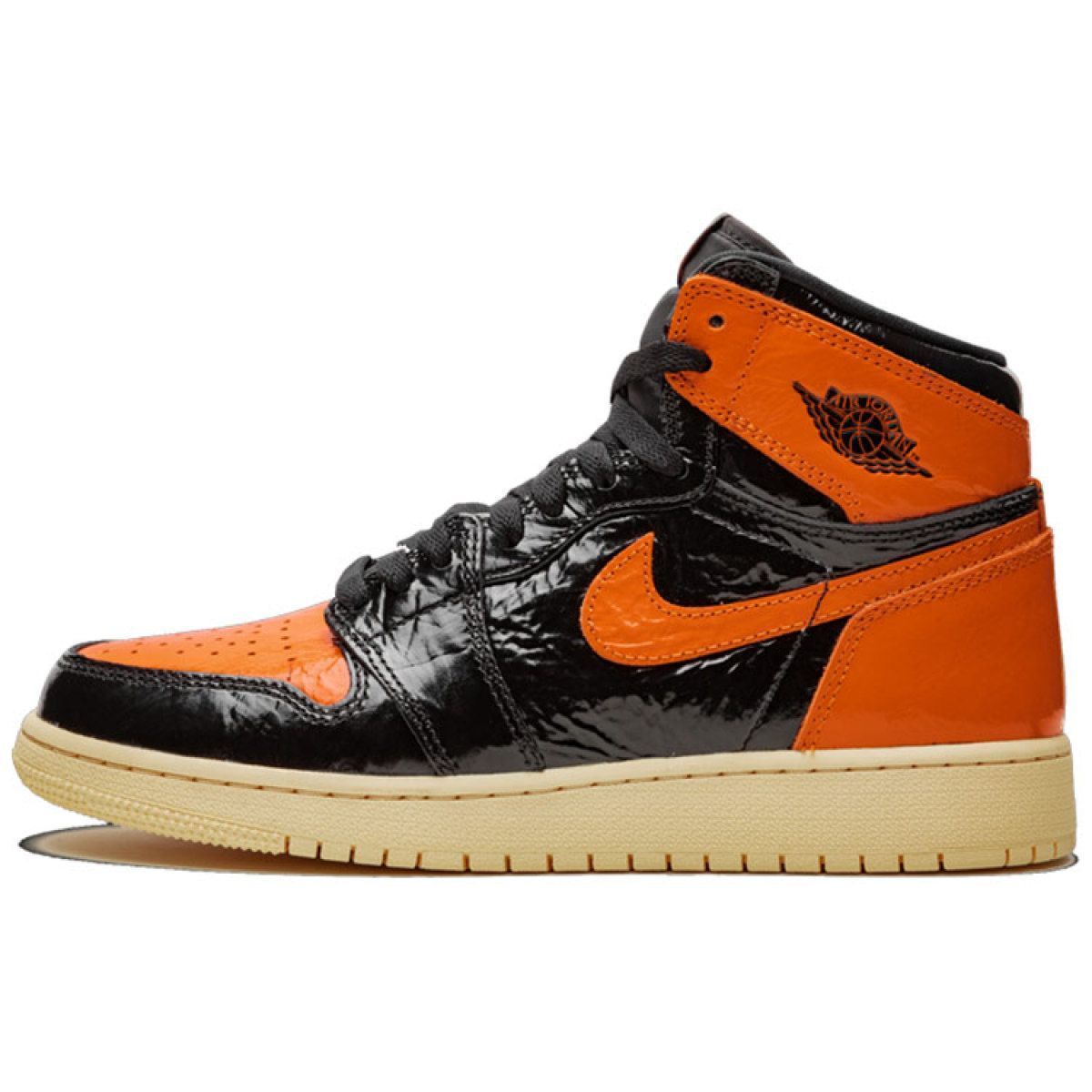Подростковые кроссовки Air Jordan 1 Retro High Black/Orange GS