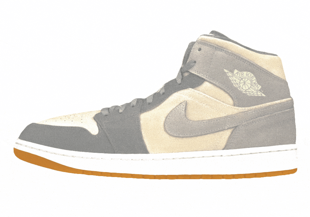 Мужские кроссовки Air Jordan 1 Mid SE Coconut Milk/Particle Grey