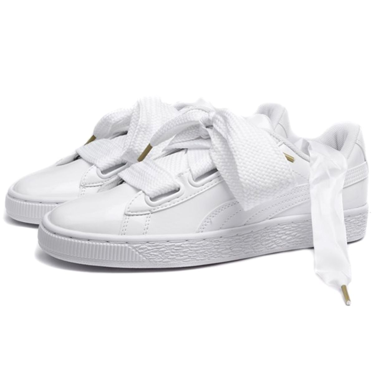 Женские кроссовки Puma Basket Heart Patent White