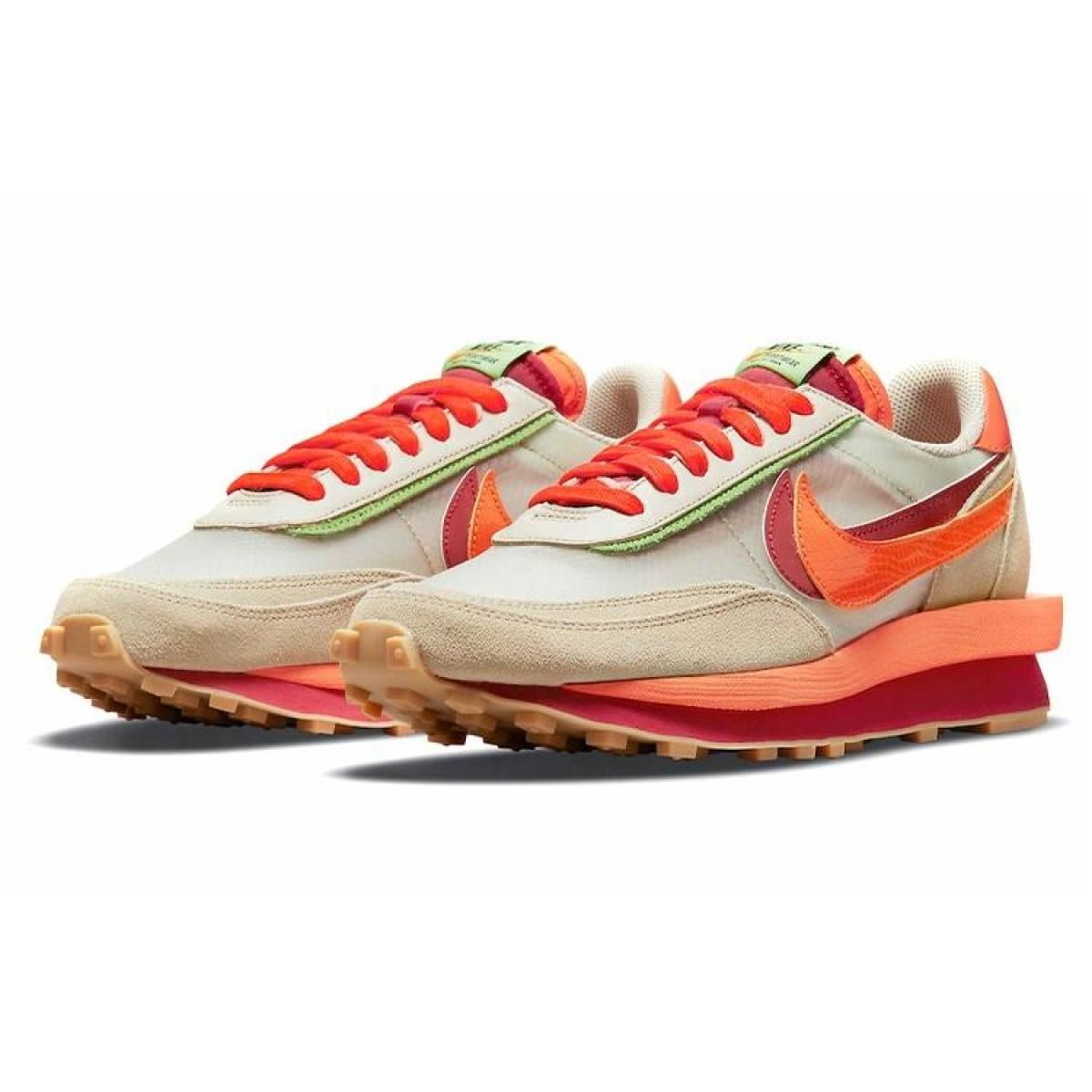Кроссовки CLOT x Sacai x Nike LDWaffle "Kiss Of Death Net Orange Blaze"
