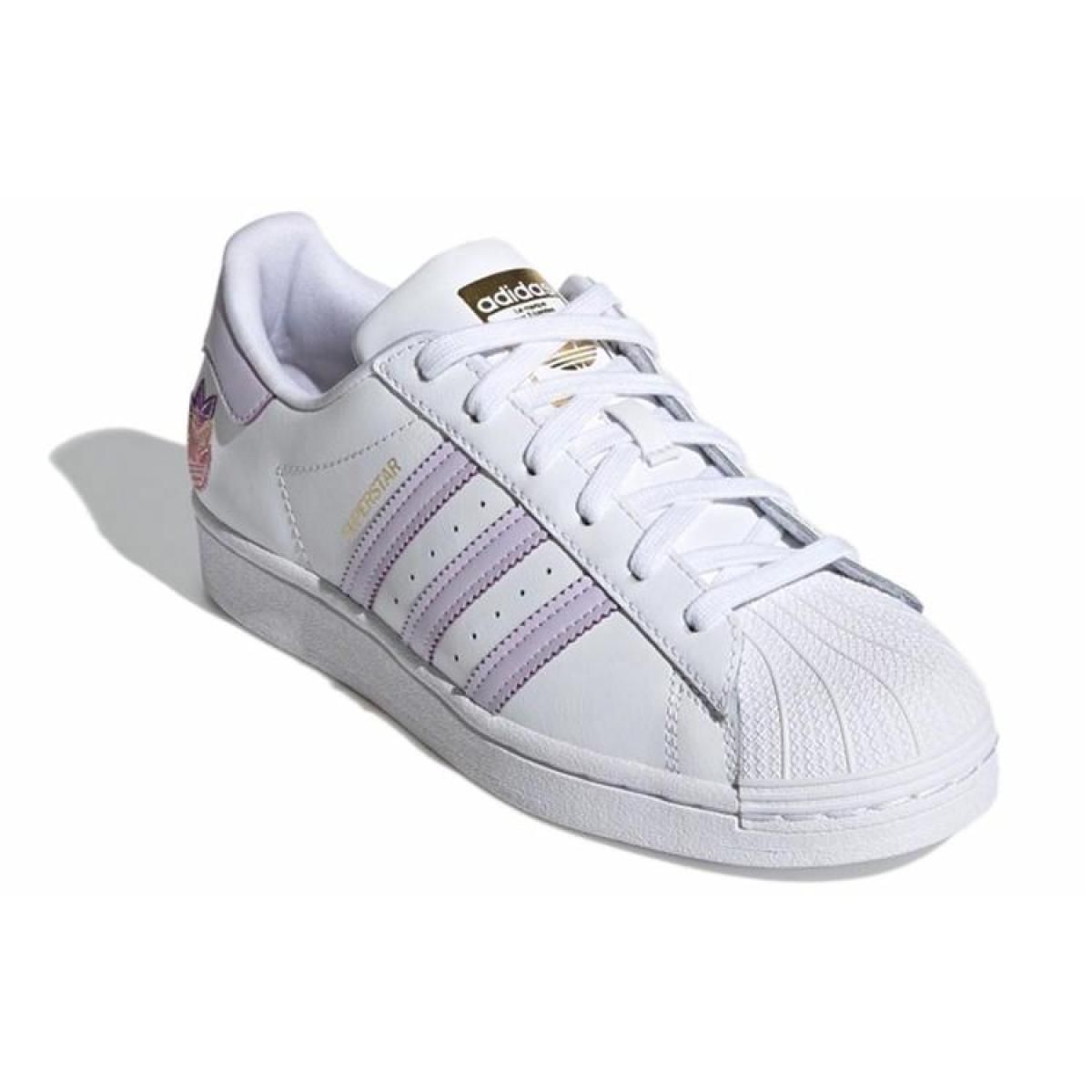 Женские Кеды Adidas Originals Superstar White/Purple
