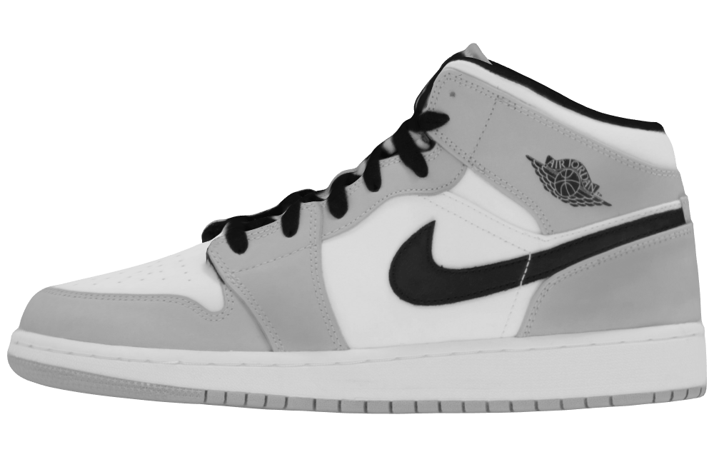 Подростковые кроссовки Air Jordan 1 Mid Light Smoke Grey GS