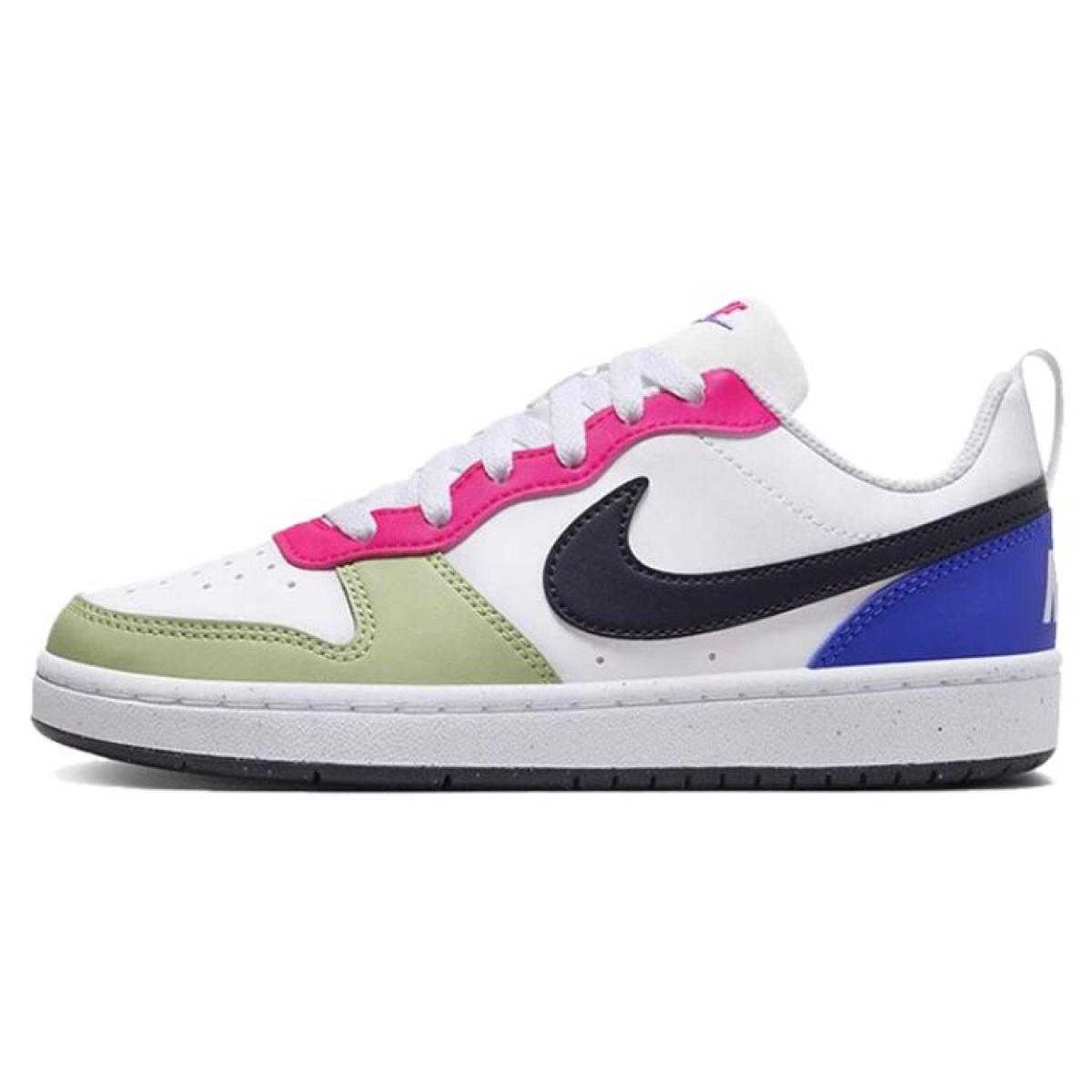 Подростковые Nike Court Borough White//Light Green/Blue/Pink/Black GS