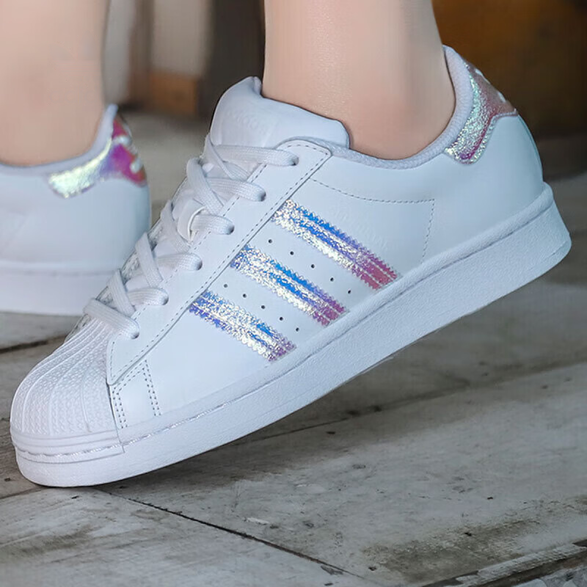 Подростковые кеды Adidas Originals Superstar White/Multy GS