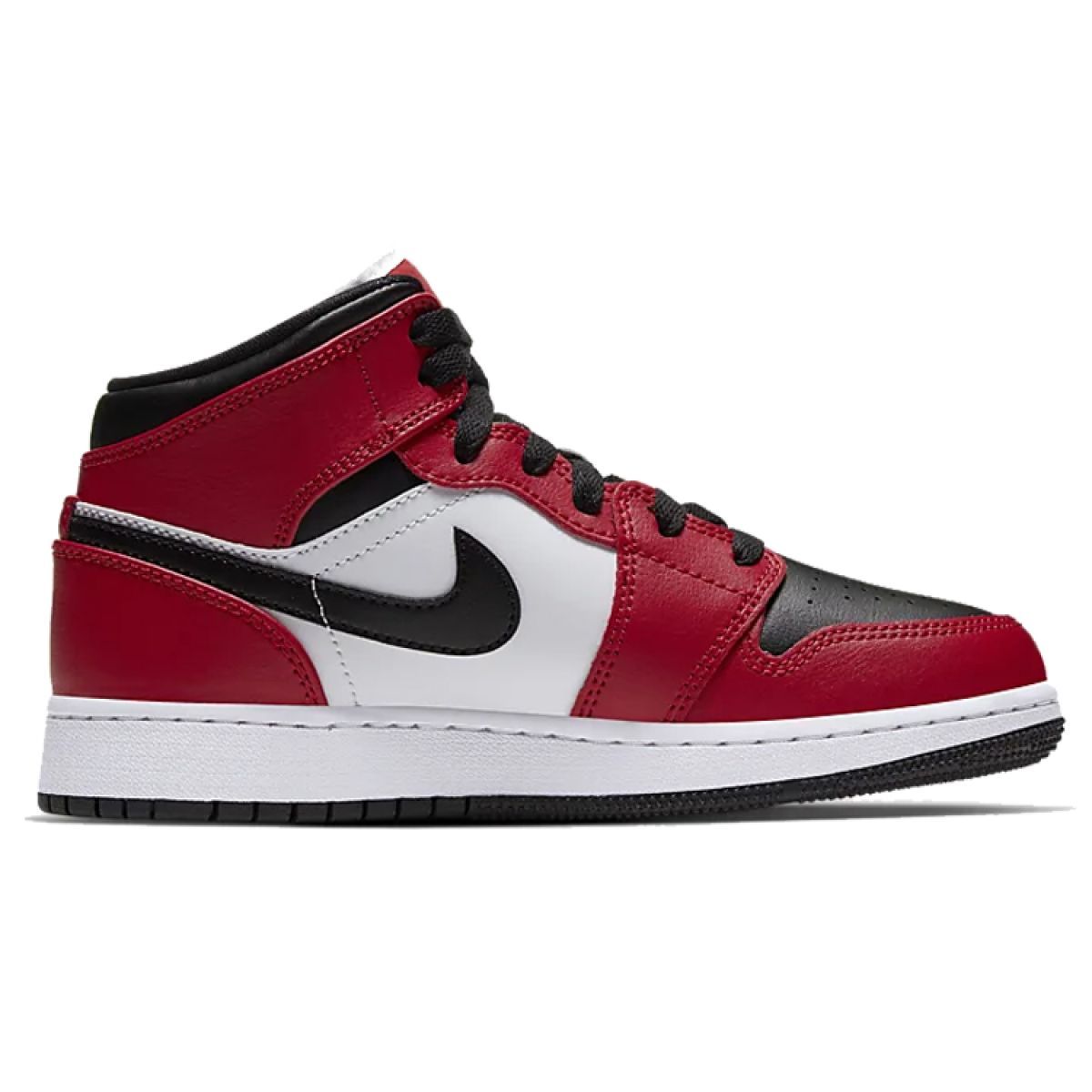 Подростковые кроссовки Air Jordan 1 Mid "Chicago Black Toe" GS