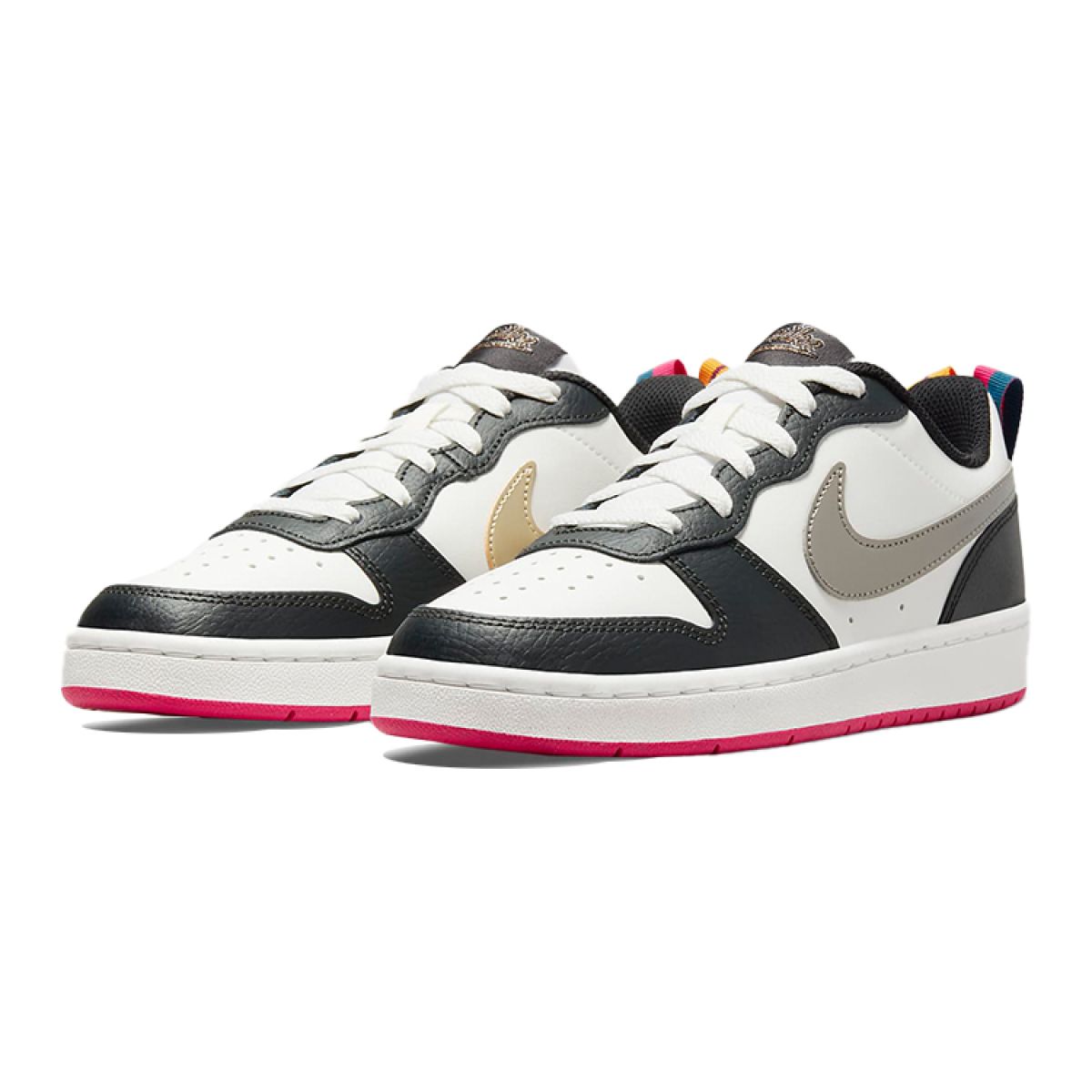Подростковые кроссовки Nike Court Borough 2 Low Off Noir Pink Prime GS