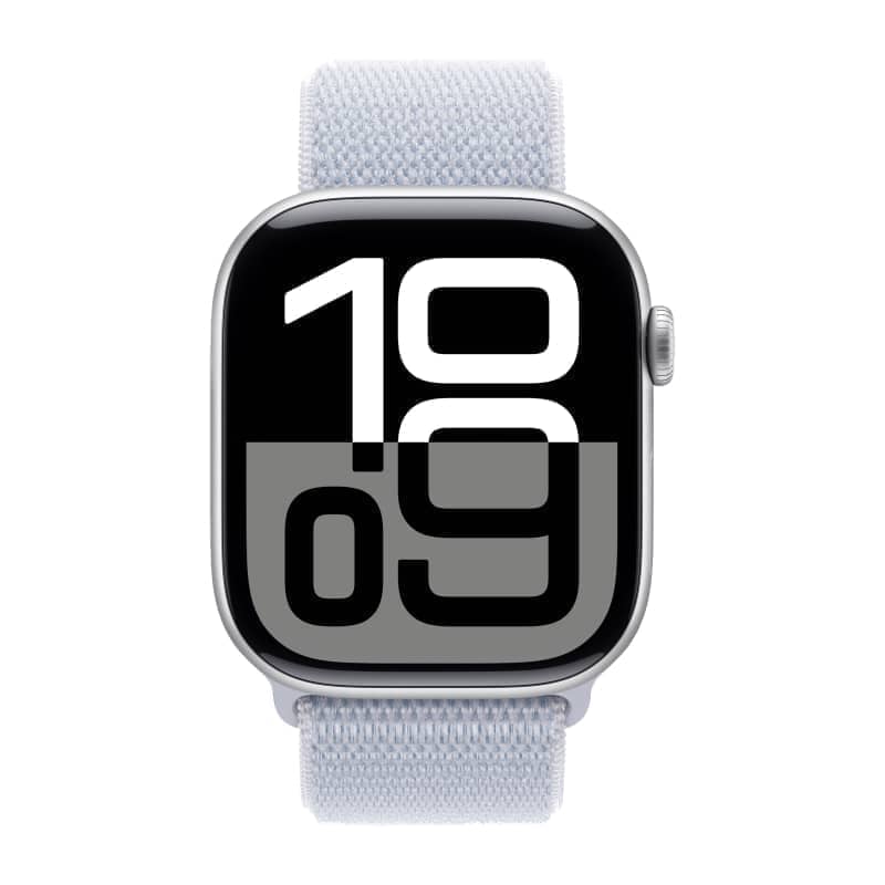 Умные смарт-часы Apple Watch Series 10, 46мм, GPS+Cellular, Jet Black Aluminum Case, Smoky Blue Nylon Band