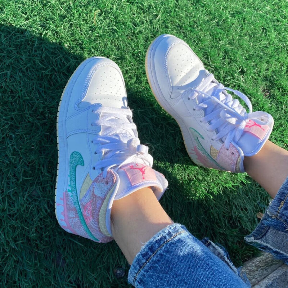 Подростковые кроссовки Air Jordan 1 Mid "Paint Drip" GS