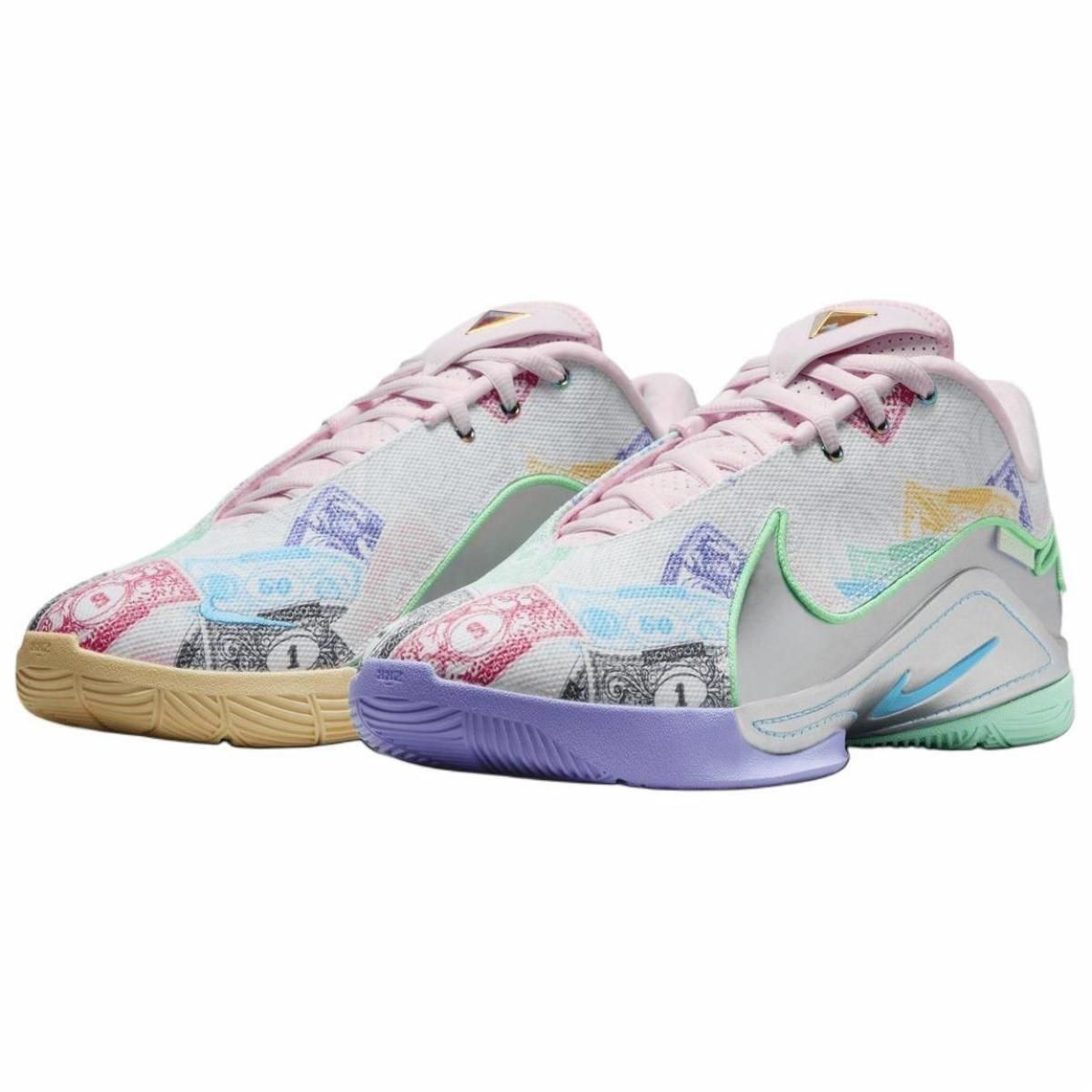 Мужские кроссовки Nike LeBron 22 EP "Currency" White/Green/Pink/Blue