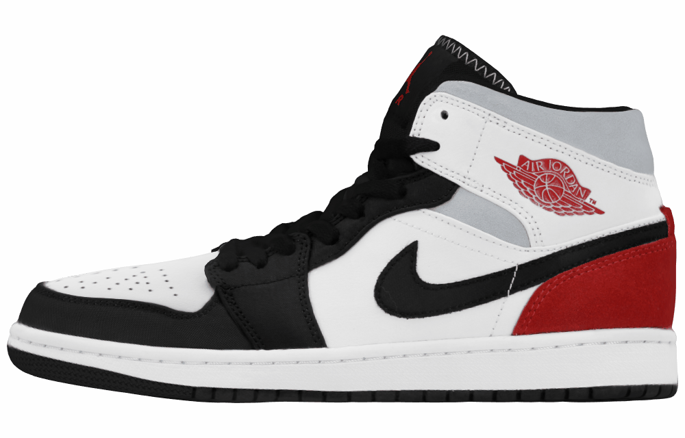Мужские кроссовки Air Jordan 1 Mid Red/Black Toe