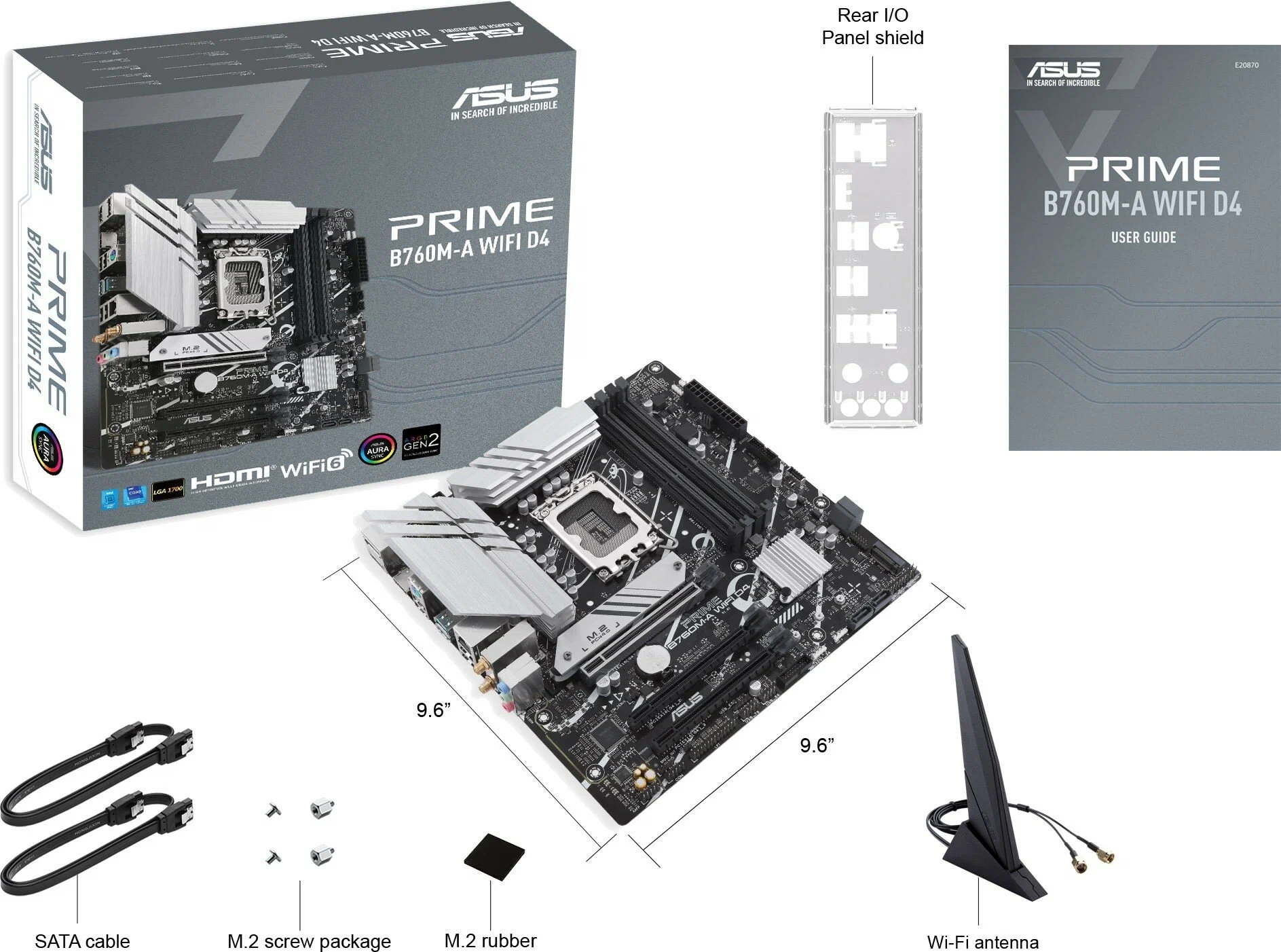 Материнская плата ASUS PRIME B760M-A WIFI D4, LGA 1700, DDR4, mATX