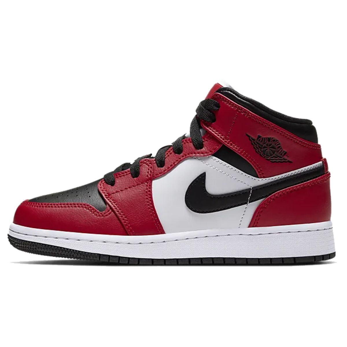 Подростковые кроссовки Air Jordan 1 Mid "Chicago Black Toe" GS