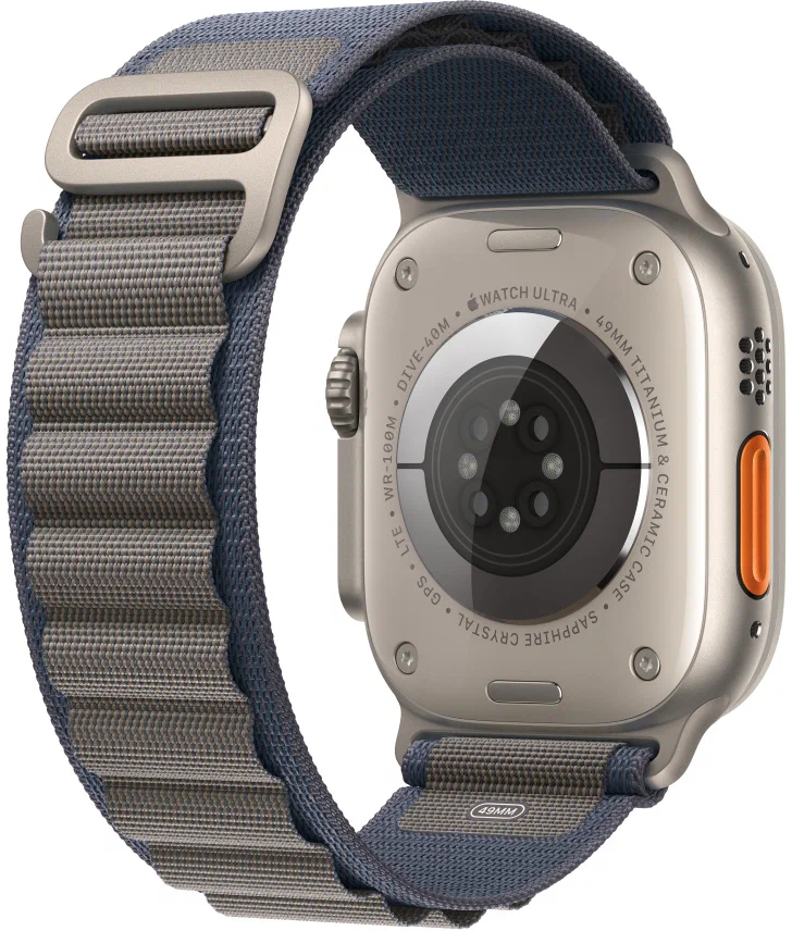 Умные смарт-часы Apple Watch Ultra 2, 49мм, GPS+Cellular, Titanium Case, Blue Alpine Loop