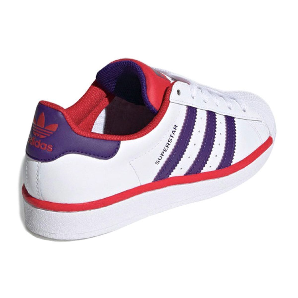 Подростковые кеды Adidas Originals Superstar GS White/Red/Purple GS