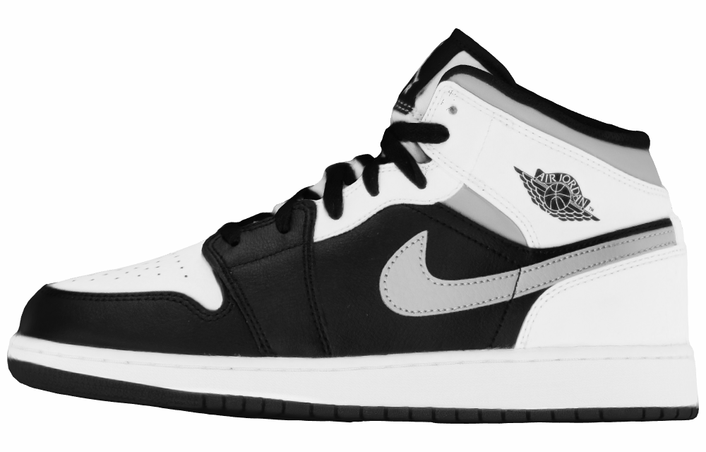 Подростковые кроссовки Air Jordan 1 Mid White Shadow GS