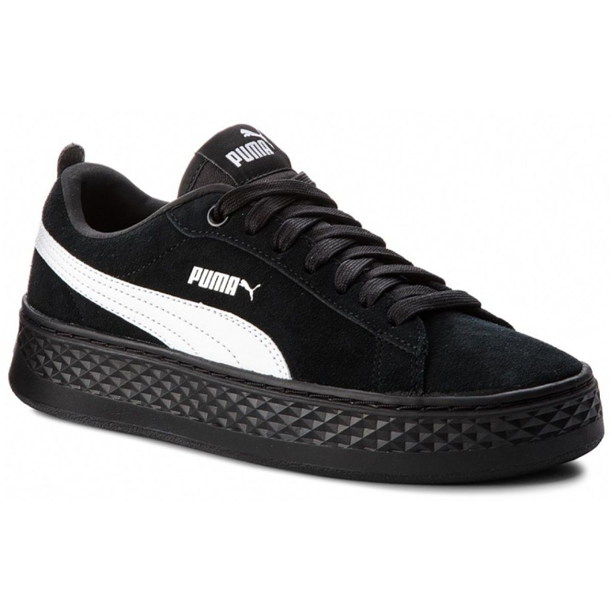 Женские кеды PUMA Smash Platform Suede Black/White