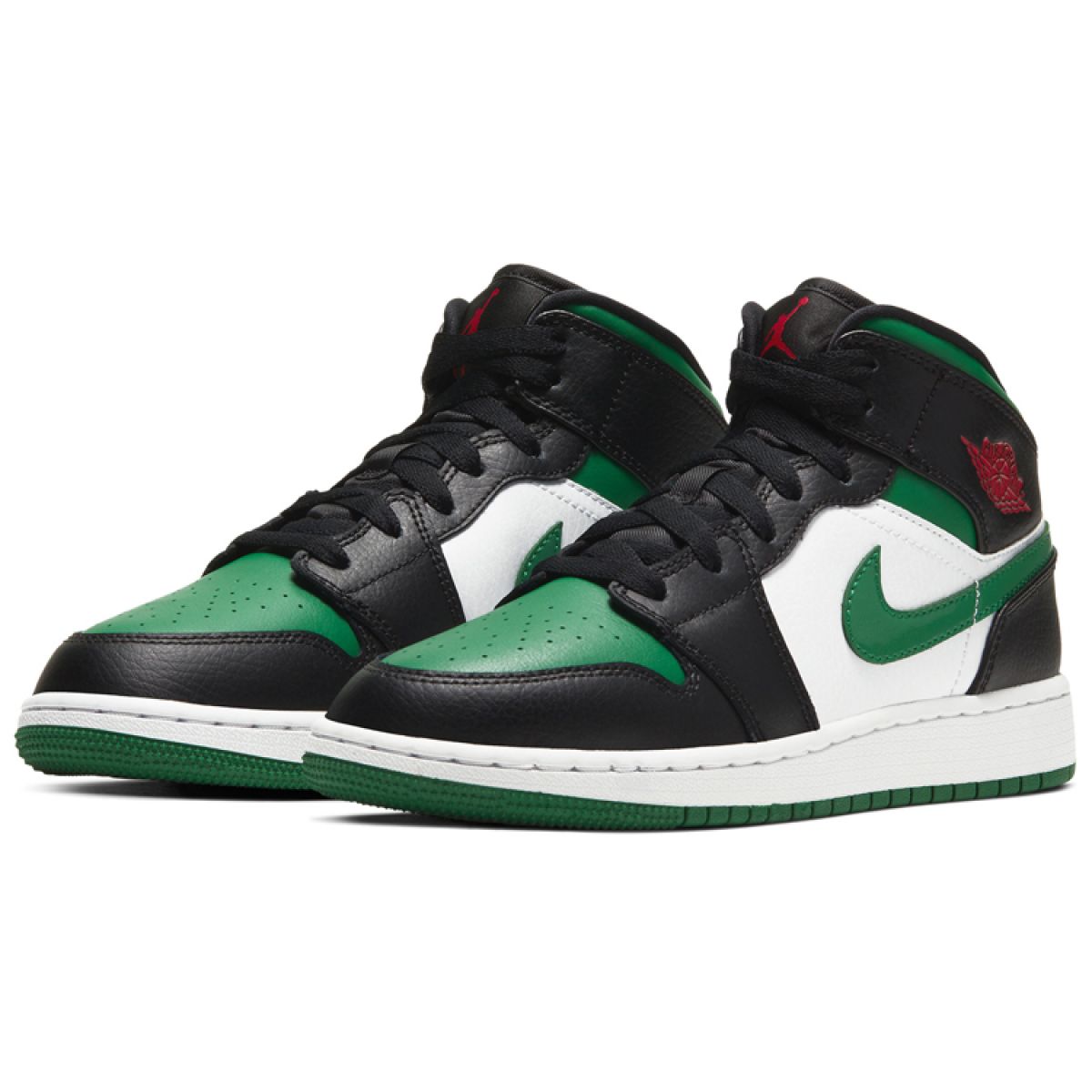 Подростковые кроссовки Jordan 1 Mid Green Toe GS