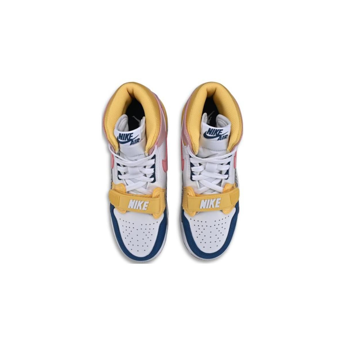 Подростковые кроссовки Jordan Legacy 312 Mid White/Coral Pink/French Blue GS
