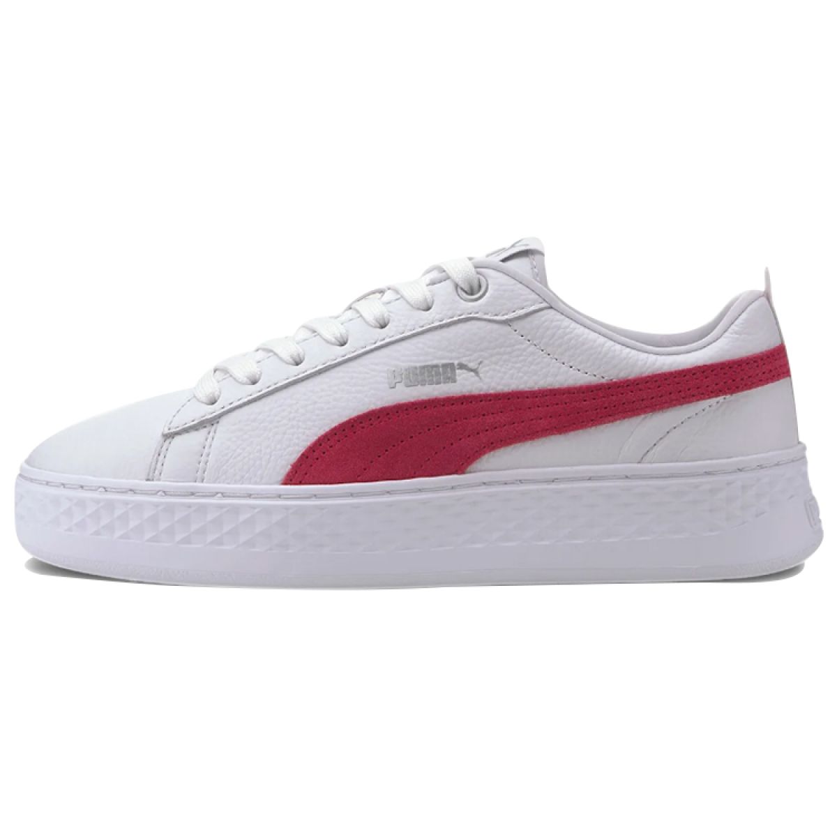 Женские кеды Puma Smash Leather White/Pink