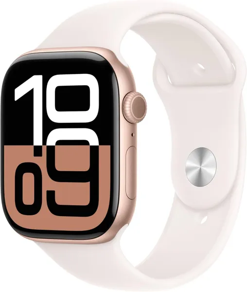 Умные смарт-часы Apple Watch Series 10, 42мм, GPS+Cellular, Rose Gold Aluminum Case, Light Blush Sport Band